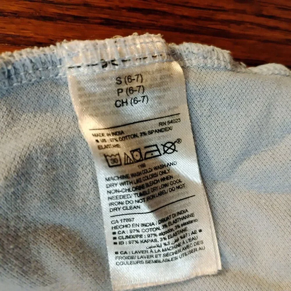 GAP Kids Pale Blue Polo Shirt Short Sleeve Size Small